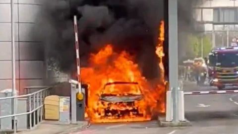 Car Fire Disrupts Access to Gatwick Airport's North Terminal