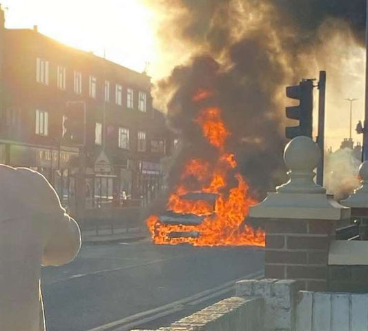 Car fire in A2 Watling Street, Gillingham